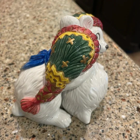 Vintage Fitz & Floyd Snuggling Polar Bears Holiday Christmas Salt Pepper Set Box - Picture 5 of 7